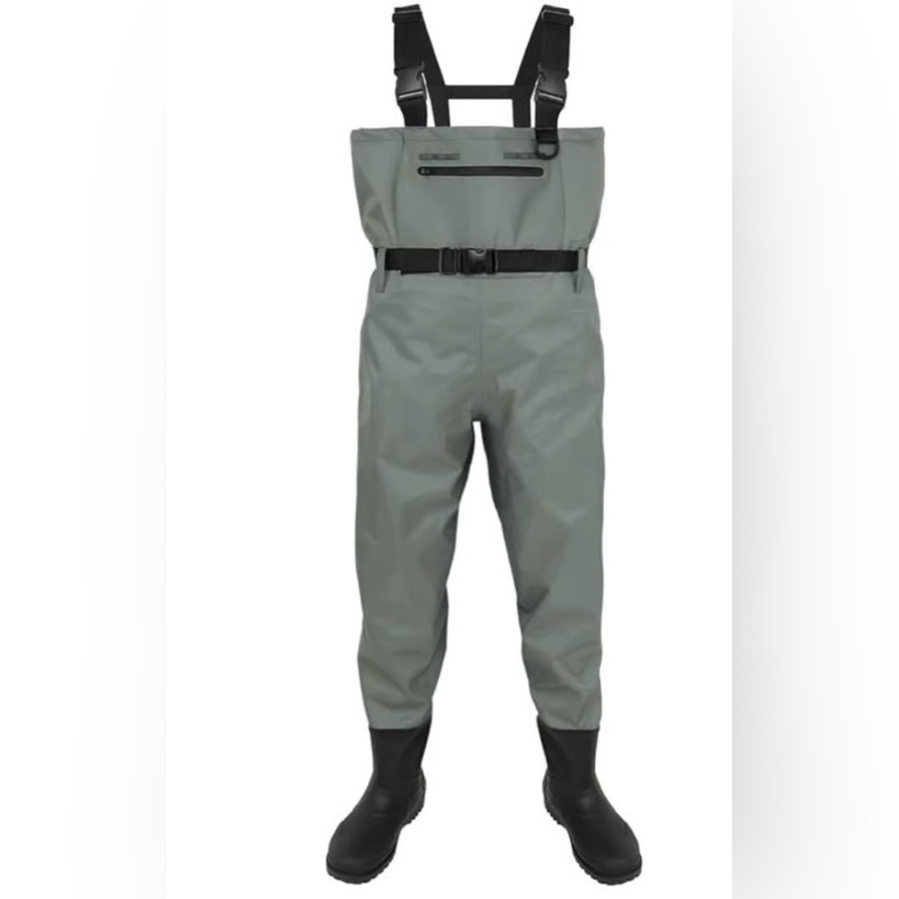 Women’s Size 8 Boot Waterproof Chest Waders - Gray with Black Boots